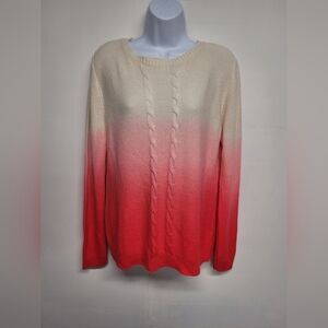 Rebellious One XL Jr. Knit Crew Sweater Ombre Punk White